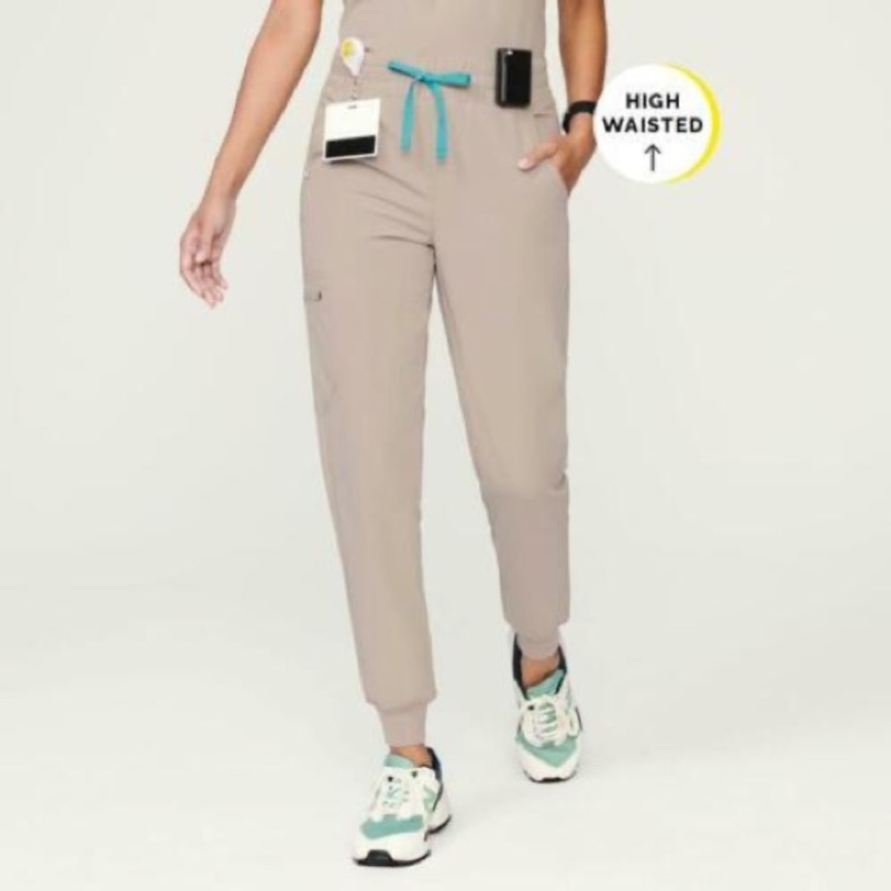 Figs Sand High-Waisted Joggers